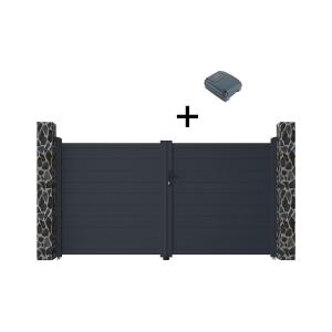 Pack portón de aluminio color antracita NAZARIO - Ancho 300…