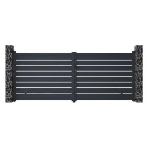 Portón de aluminio color antracita PRIMO - Ancho 392 x Alt.…