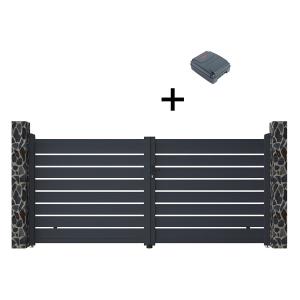 Pack portón calado antracita de aluminio PRIMO - Ancho 350…