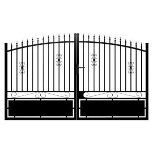 Portón negro de aluminio NERBIS - Ancho367 x Alt.183  cm