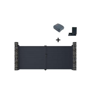Portón motorizado de aluminio color antracita NAZARIO - Anc…