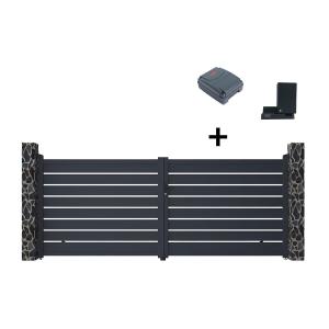 Portón motorizado de aluminio color antracita PRIMO - Ancho…