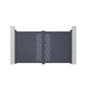 Portón batiente eléctrico de aluminio Ancho 305 x Alt. 181…