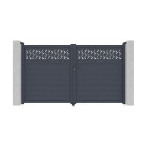 Portón batiente eléctrico de aluminio Ancho 305 x Alt. 181…