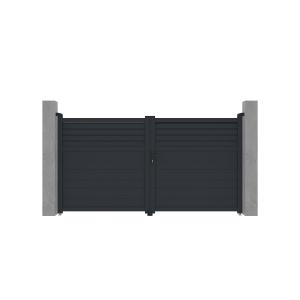 Portón batiente eléctrico de aluminio persiana Ancho 305 x…