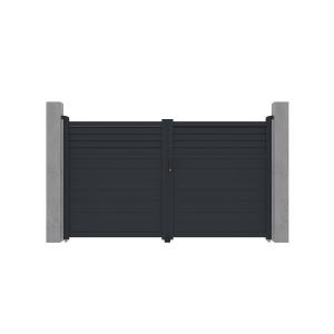 Portón batiente eléctrico de aluminio persiana Ancho 305 x…