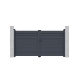 Portón aluminio persiana Ancho 305 x Alt. 166 cm antracita…