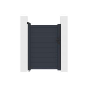 Puerta batiente de aluminio sólido L103 x H150 cm antracita…