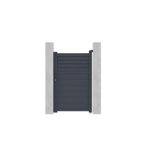 Portón de aluminio persiana Ancho 103 x Alt. 166 cm antraci…