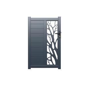 Portón batiente de aluminio Ancho 100 x Alt. 179 cm antraci…