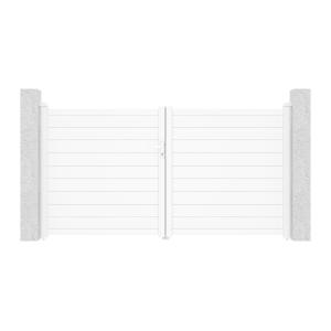 Puerta batiente de aluminio macizo L305 x H166 cm blanco -…