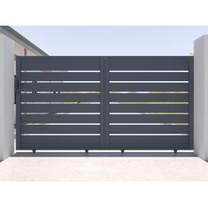 Puerta corredera de aluminio perforado L324x A165 cm antrac…