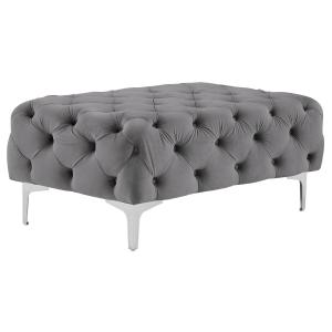 Puf chesterfield de terciopelo antracita EDWINA