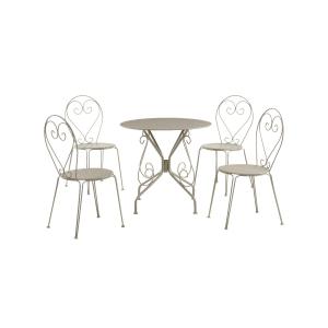 Comedor de jardín de metal tipo hierro forjado: una mesa y…