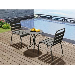 Comedor de jardín de metal - una mesa D.60 cm y 2 sillas ap…