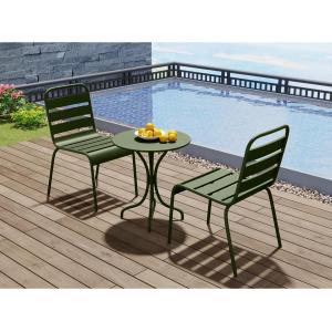 Comedor de jardín de metal - una mesa D.60 cm y 2 sillas ap…