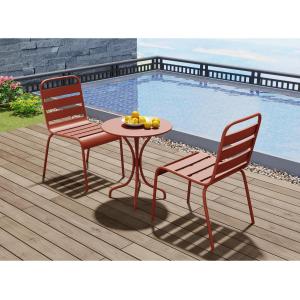 Comedor de jardín de metal - una mesa D.60 cm y 2 sillas ap…