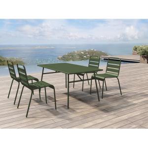 Comedor de jardín de metal - una mesa de 160 cm de ancho y…