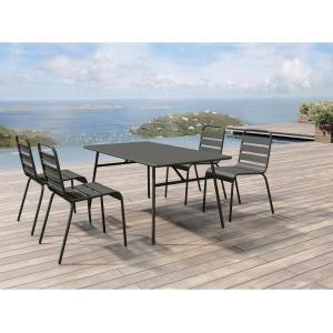 Comedor de jardín de metal - una mesa de 160 cm de ancho y…