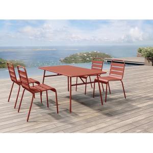Comedor de jardín de metal - una mesa de 160 cm de ancho y…