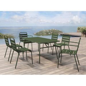 Comedor de jardín de metal - una mesa de 160 cm de ancho co…