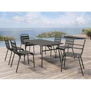 Comedor de jardín de metal - una mesa de 160 cm de ancho co…