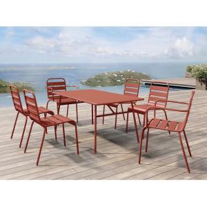 Comedor de jardín de metal - una mesa de 160 cm de ancho co…