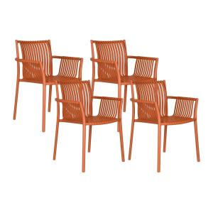 Conjunto de 4 sillas de jardín apilables de polipropileno -…