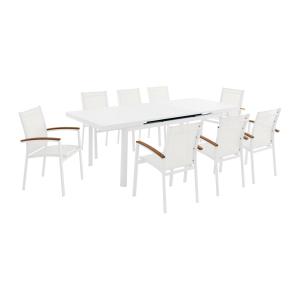 Conjunto de comedor de jardín de aluminio: mesa extensible…