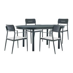 Mesa de comedor de jardín de aluminio: mesa extensible L.17…