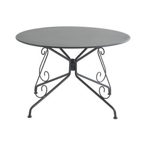 Mesa de jardín D.120 cm de metal tipo hierro forjado - Antr…