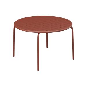 Mesa redonda de jardín D.130 cm de metal - Terracota - MIRM…