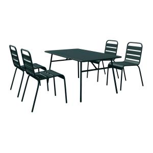 Mesa y sillas de jardín de metal - una mesa de 160 cm y 4 s…