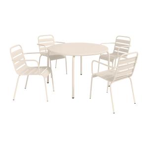 Mesa y sillas de jardín de metal - una mesa D.110cm y 4 sil…