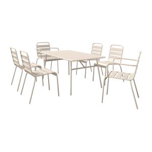 Mesa y sillas de jardín de metal - una mesa de 160 cm con 2…