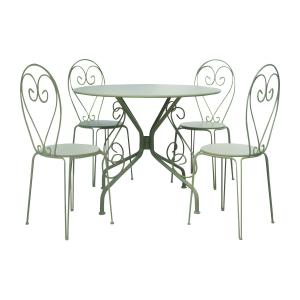 Juego de Mesa y sillas de jardín de metal estilo hierro for…