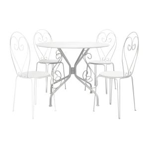 Conjunto de Mesa y sillas de jardín de metal estilo forja:…