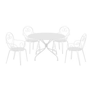 Mesa y sillas de jardín de metal estilo forja: una mesa D.1…