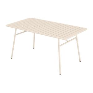 Mesa de jardín de 160 cm de ancho de metal - Beige - MIRMAN…