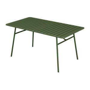 Mesa de jardín 160 cm de ancho de metal - caqui - MIRMANDE