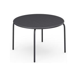 Mesa redonda de jardín D.110 cm de metal - Gris antracita -…