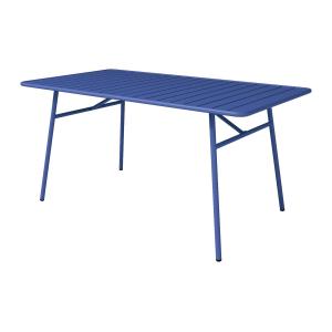 Mesa de jardín de metal azul noche - Ancho 160 cm - MIRMAND…