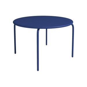 Mesa redonda de jardín de metal azul noche - D. 110 cm - MI…