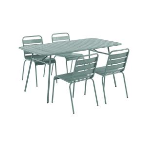 Mesa y sillas de jardín de metal: una mesa de 160 cm de anc…