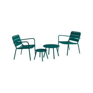 Conjunto de jardín de metal - 2 sillones bajos apilables y…