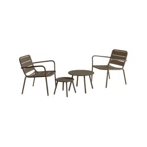 Conjunto de jardín de metal - 2 sillones bajos apilables y…