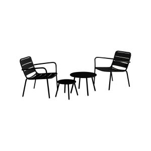 Conjunto de jardín de metal - 2 sillones bajos apilables y…