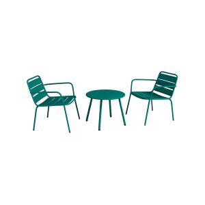 Conjunto de jardín de metal - 2 sillones bajos apilables y…