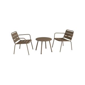 Conjunto de jardín de metal - 2 sillones bajos apilables y…