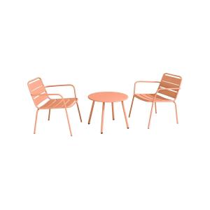 Conjunto de jardín de metal - 2 sillones bajos apilables y…